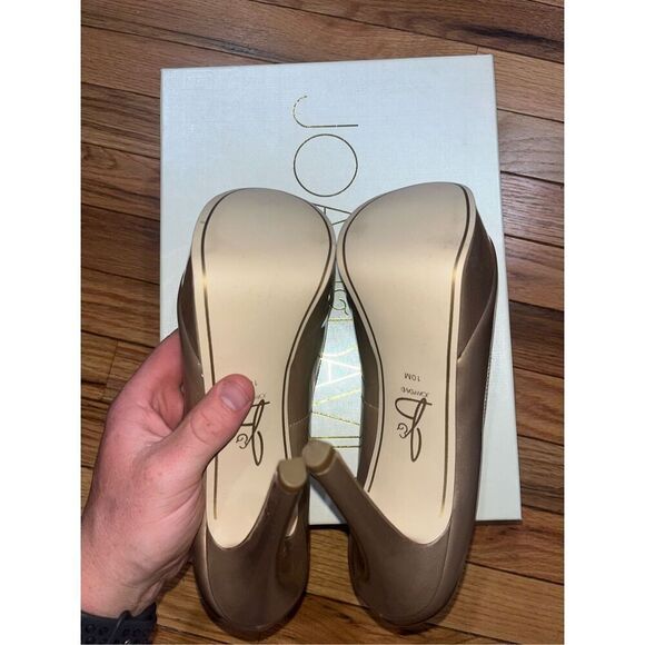 JOAN & DAVID LT TAUP Danicolette Patent Leather Stiletto Pump Shoes Heels Size 1 - Picture 7 of 10